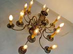 Bronzen luchter met 12 lichtpunten, Ophalen of Verzenden