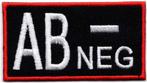 Bloedgroep AB- Negatief stoffen opstrijk patch embleem, Verzenden, Nieuw