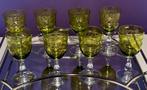 Lot de 8 verres en cristal Art Nouveau Portieux (1900-1930), Antiek en Kunst, Ophalen