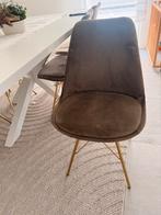 Kick Kuipstoel Velvet Goud Frame - Taupe 6 stoelen, Ophalen, Zo goed als nieuw