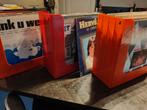 3x Vintage AUREAC platenbakken met oude vinylplaten – retro, Ophalen