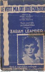 LE VENT M A DIT UNE CHANSON ZARAH LEANDER TANGO PARTITION MU, Ophalen of Verzenden, Gebruikt, Artiest of Componist