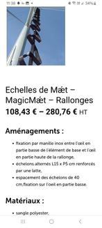 Echelle de mat textile, Sports nautiques & Bateaux, Voiles & Accessoires de voile, Enlèvement, Comme neuf