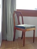 2 chaises art déco tapissées de velours - milieu du XXe sièc, Maison & Meubles, Chaises, Bleu, Enlèvement, Tissus, Utilisé