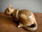 Grote bronzen Art Deco kat gesigneerd Chenet Style Pompom, Antiek en Kunst, Ophalen of Verzenden, Brons