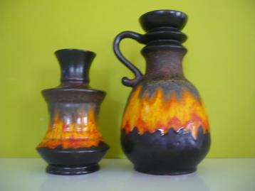 Prachtige set vintage fat lava vazen Walter Gerhards Germany beschikbaar voor biedingen