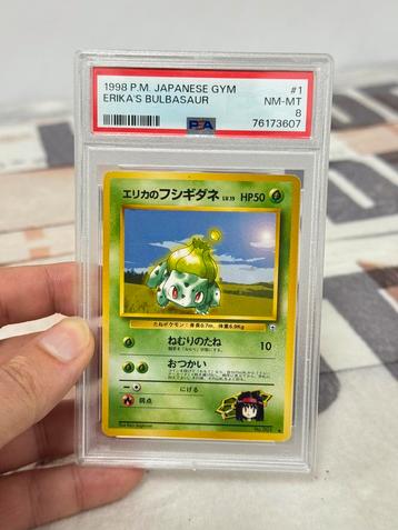 1998 Pokemon P.M. Japanese Gym Erika’s Bulbasaur PSA-8 beschikbaar voor biedingen