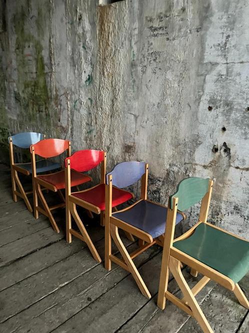 Retro toppers uit de Bauhaus periode – multikleur (700stks), Huis en Inrichting, Stoelen, Gebruikt, Vijf, Zes of meer stoelen