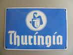 EMAILLE DEURPOST BORDJE"THURINGIA VERZEKERINGEN"UIT JAREN30, Verzamelen, Verzenden, Zo goed als nieuw, Reclamebord