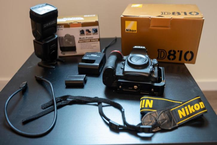 Nikon D810, batterijgrip, tweede batterij, l - bracket -enz., Audio, Tv en Foto, Fotografie | Professionele apparatuur, Zo goed als nieuw