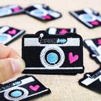 Fototoestel camera strijkapplicatie patch - 38 x 55 mm, Kinderen en Baby's, Verzenden, Nieuw
