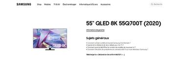 TV Samsung QLED 8K 55" QE55Q700TALXXN – pour pièces / panne  beschikbaar voor biedingen