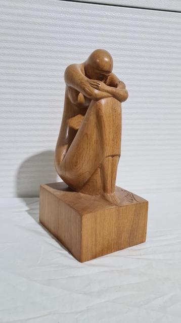 Prachtig eiken houten gestoken beeld, V. D. Steen FR.  beschikbaar voor biedingen