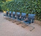 6 Luxe Leder Design Stoelen Henders En Hazel Met Armleuning, Ophalen, Zo goed als nieuw