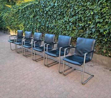 6 Luxe Leder Design Stoelen Henders En Hazel Met Armleuning  beschikbaar voor biedingen
