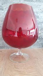 Vintage grote Empoli vaas/glas rood Italië, Enlèvement ou Envoi