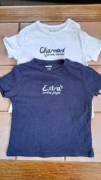 Set van 2 T-shirts voor baby's, Shirtje of Longsleeve, Kiabi, Gebruikt, Ophalen of Verzenden