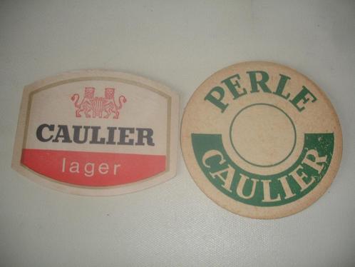 2 oude bierviltjes Caulier, Verzamelen, Biermerken, Gebruikt, Viltje(s), Overige merken, Ophalen of Verzenden