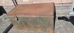 Ancien coffre militaire en métal ; 100 x 52 x 50 cm de haut,, Collections, Enlèvement