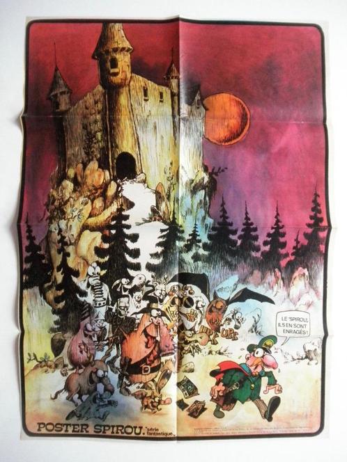 Poster Spirou 1896 - Watch fantastique - 15 août 1974, Boeken, Stripverhalen, Zo goed als nieuw, Eén stripboek, Ophalen of Verzenden