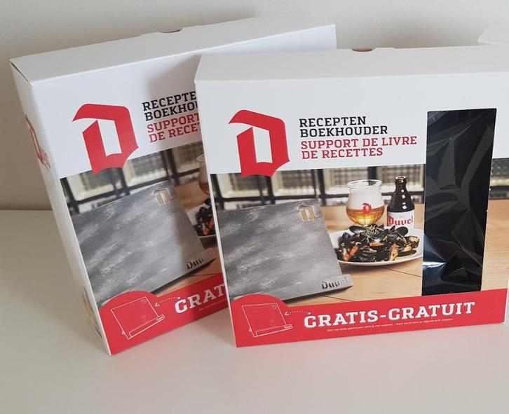 Duvel receptenhouder tablethouder receptenboekhouder 2 stuks, Verzamelen, Biermerken, Nieuw, Overige typen, Duvel, Ophalen of Verzenden