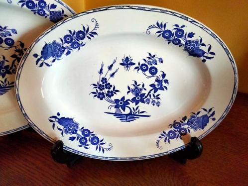 Boch ''grand bouquet' 2 plats ovales + 4 assiettes, Antiek en Kunst, Antiek | Servies los, Ophalen