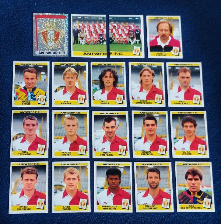 19 versch. Panini stickers voetbal ' FB 1996 - Antwerp FC ', Verzamelen, Sportartikelen en Voetbal, Nieuw, Poster, Plaatje of Sticker