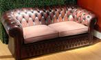 Prachtige klassieke Chesterfield in donkerbruin leder, Huis en Inrichting, Zetels | Zetels, Tweepersoons, 75 tot 100 cm, Zo goed als nieuw