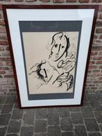 84x118cm - Origineel groot LAVIS werk - Roger Somville, Antiek en Kunst, Ophalen of Verzenden