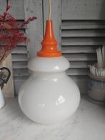 Mooie vintage hanglamp opalineglas met oranje kap, Antiek en Kunst, Ophalen