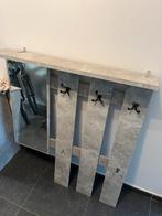 Wandmeubel grijs 100cm (kapstokken met spiegel), Ophalen, Zo goed als nieuw