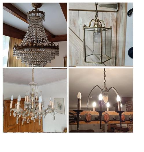 lusters en lampen vanaf 10 euro, Huis en Inrichting, Lampen | Hanglampen, Gebruikt, Glas, Hout, Metaal, Ophalen