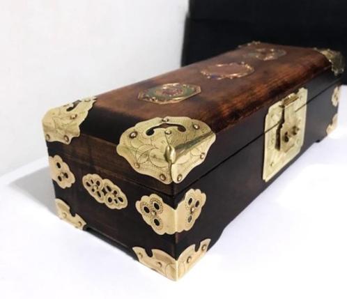 Juwelen Kist Chinees Palissander verguld Messing ✨😍💑🎁👌, Antiek en Kunst, Antiek | Woonaccessoires, Ophalen of Verzenden