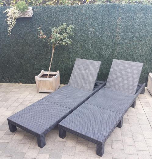 Ligbedden Allibert, Tuin en Terras, Ligbedden, Zo goed als nieuw, Wicker, Verstelbaar, Ophalen
