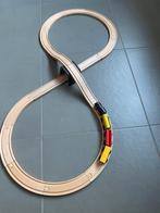 Chemin de fer en bois avec train et calèche, Enlèvement, Comme neuf, Jouet à Rouler ou à Bascule