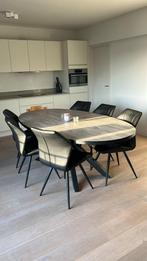 Moderne ovale eettafel – 220x120 cm – 6 à 8 personen, Huis en Inrichting, Ophalen, 100 tot 150 cm, 200 cm of meer, Zo goed als nieuw