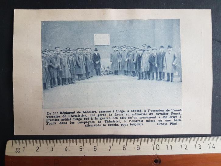 Coupure : Monument aux morts de Liège Caserne, Collections, Objets militaires | Général, Armée de terre, Envoi