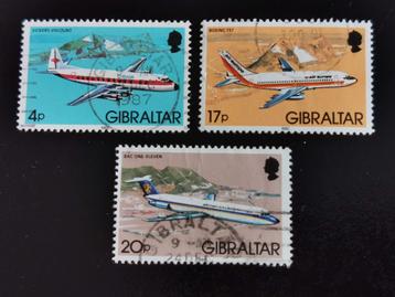 Gibraltar 1982 - avions, Boeing, Vickers, BAC One-Eleven, Enlèvement ou Envoi, Autres pays, Affranchi