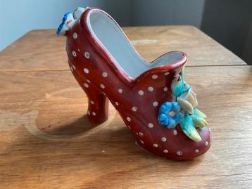 Vintage rode Polka Dot schoen/vaas beschikbaar voor biedingen