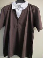 Blouse/chemise marron à col blanc taille L, Chemise ou Top, Brun, Enlèvement ou Envoi, Neuf