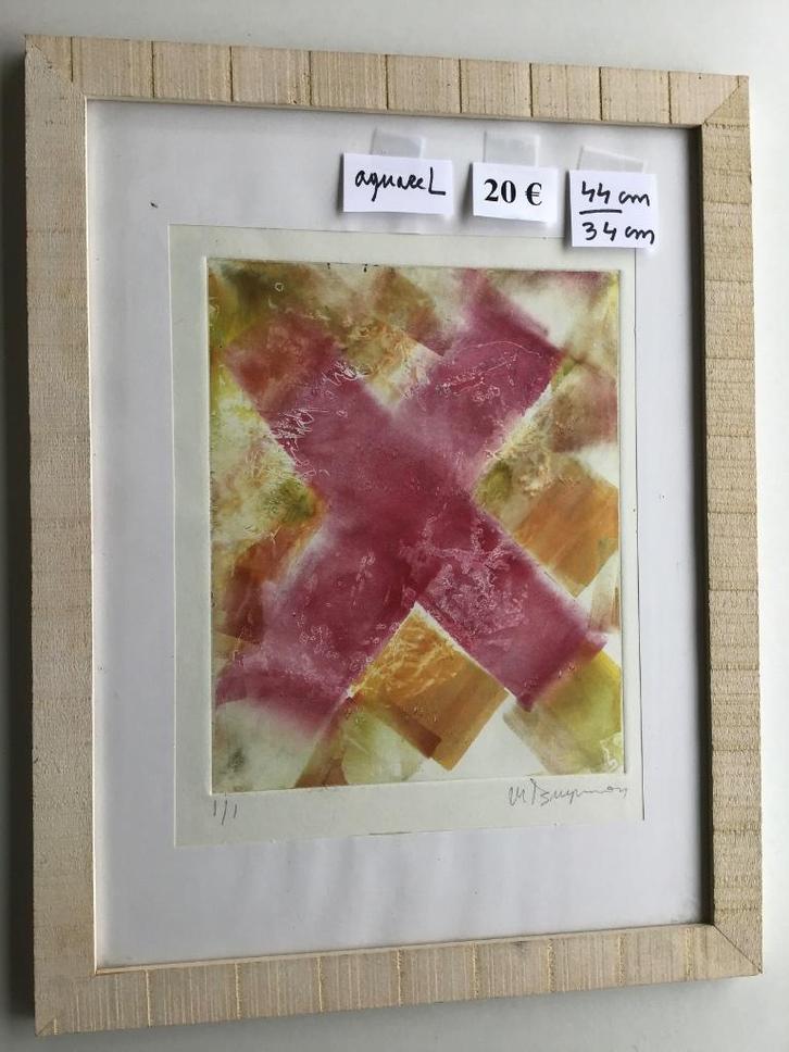 mooie aquarel van 44 cm op 34 cm voor 20 euro, Antiek en Kunst, Kunst | Tekeningen en Fotografie, Ophalen of Verzenden