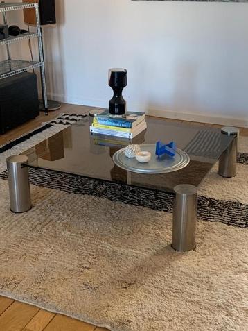 Vintage Chrome Glass Coffee Table beschikbaar voor biedingen