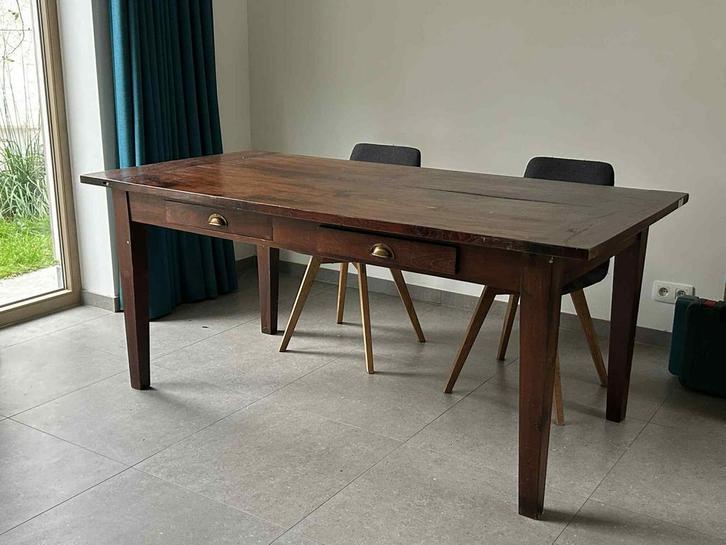 authentieke boerentafel met 2 lades 180x90x78, Huis en Inrichting, Tafels | Eettafels, Gebruikt, 50 tot 100 cm, 150 tot 200 cm