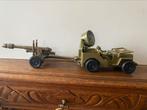 Jouet ancien annee 50 Jeep et canon militaire field gun, Utilisé, Enlèvement ou Envoi