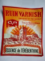 RUIN VARNISH CVR / oud etiket, Verzamelen, Merken en Reclamevoorwerpen, Ophalen of Verzenden, Gebruikt, Verpakking