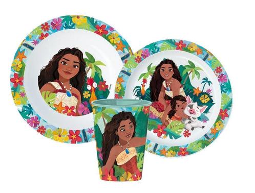 Vaiana Kinderservies met Beker - Magnetron, Kinderen en Baby's, Kindermode-accessoires, Nieuw, Ophalen of Verzenden