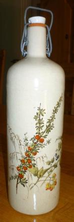 Bouteille décorative en terre cuite émaillée  30 cm, Antiquités & Art, Enlèvement