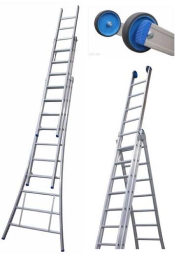 3-delige schuif / steekladder aluminium 3x14 treden prof. kw beschikbaar voor biedingen