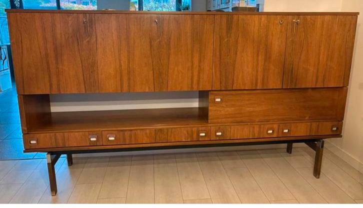 Vintage Highboard dressoir  226cm breed - Fristho - 1960, Huis en Inrichting, Kasten | Dressoirs, Zo goed als nieuw, 200 cm of meer