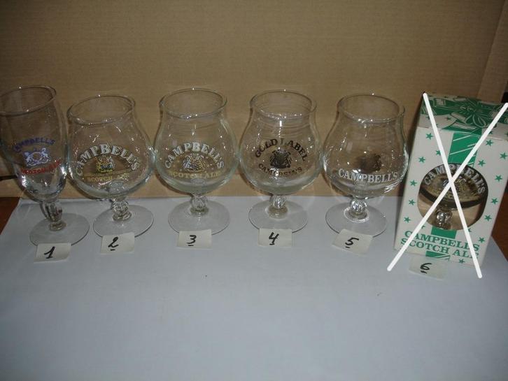 Campbell's bierglazen, brij. AB INBEV, Verzamelen, Biermerken, Zo goed als nieuw, Glas of Glazen, Overige merken, Ophalen of Verzenden